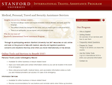 Tablet Screenshot of internationaltravel.stanford.edu