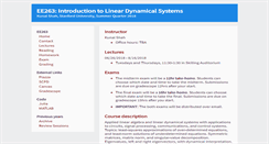 Desktop Screenshot of ee263.stanford.edu
