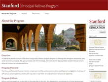 Tablet Screenshot of principalfellows.stanford.edu