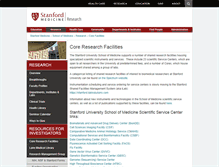 Tablet Screenshot of corefacilities.stanford.edu